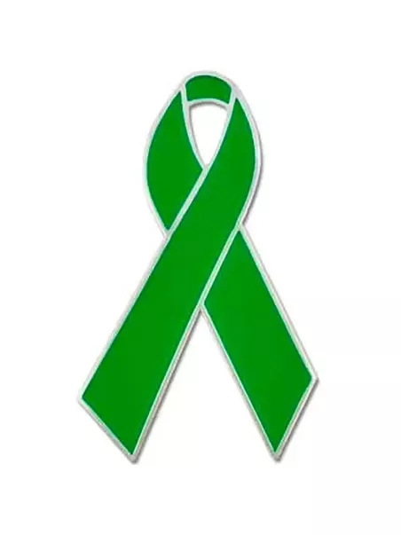 green ribbon pin