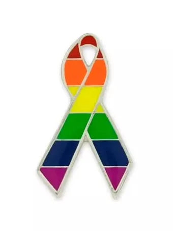 gay pride ribbon pin