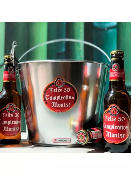 cervezas para regalar personalizadas cumpleaños cubo con foto