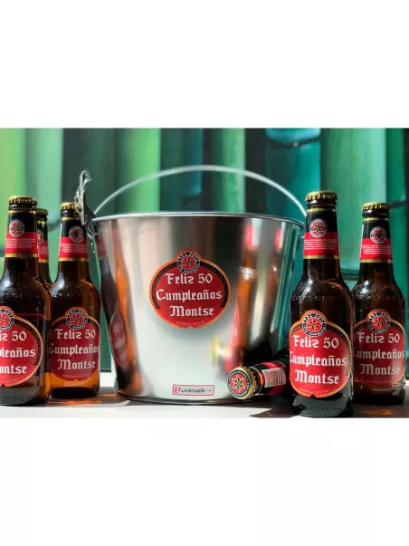 cervezas personalizadas para regalar con foto y cubo