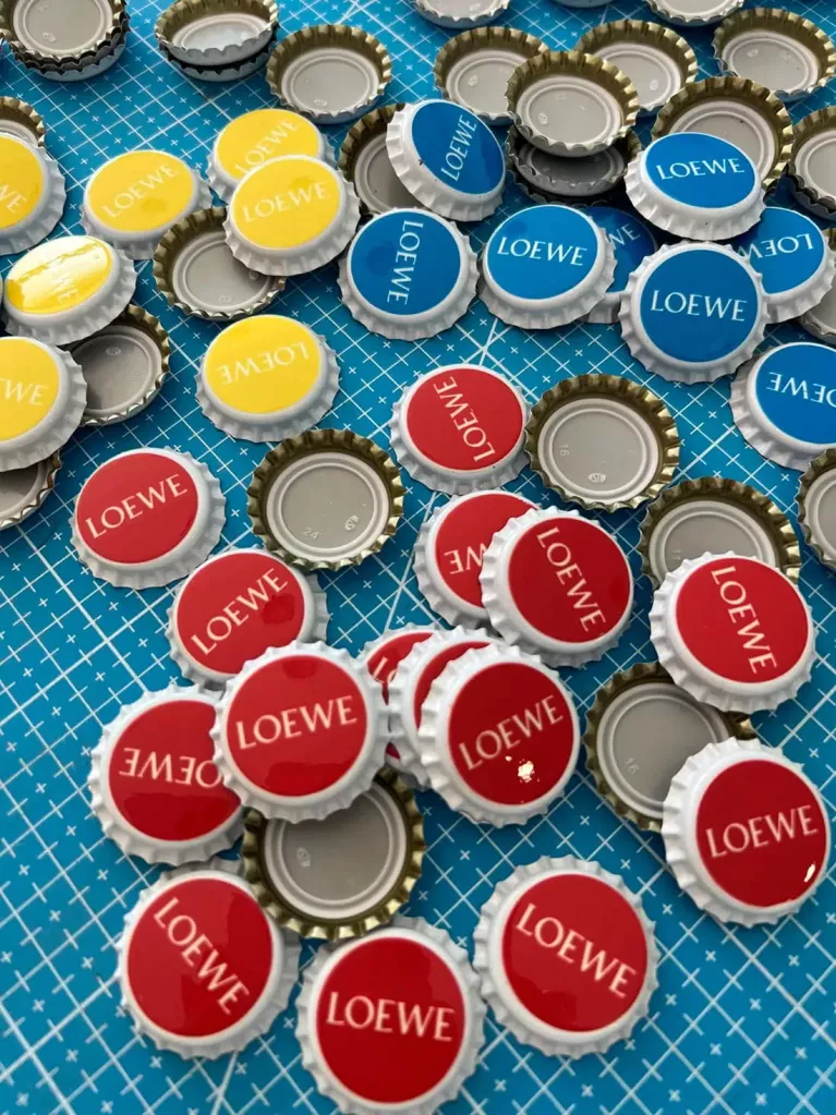 colored bottle caps