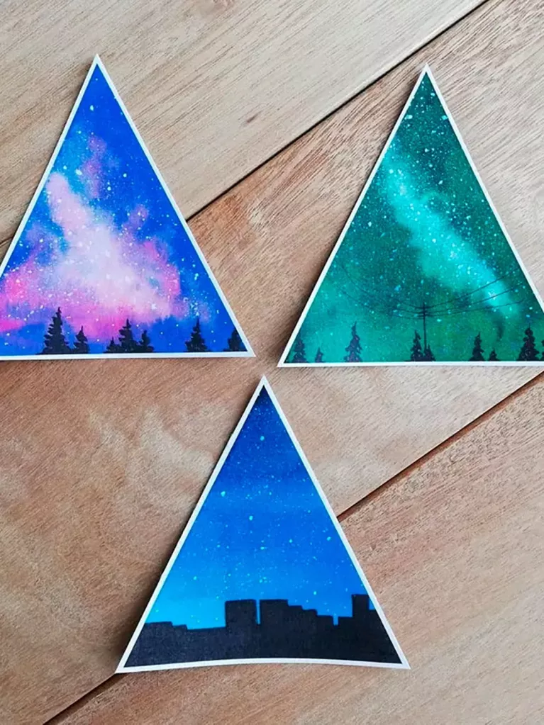pegatinas triangulares personalizadas
