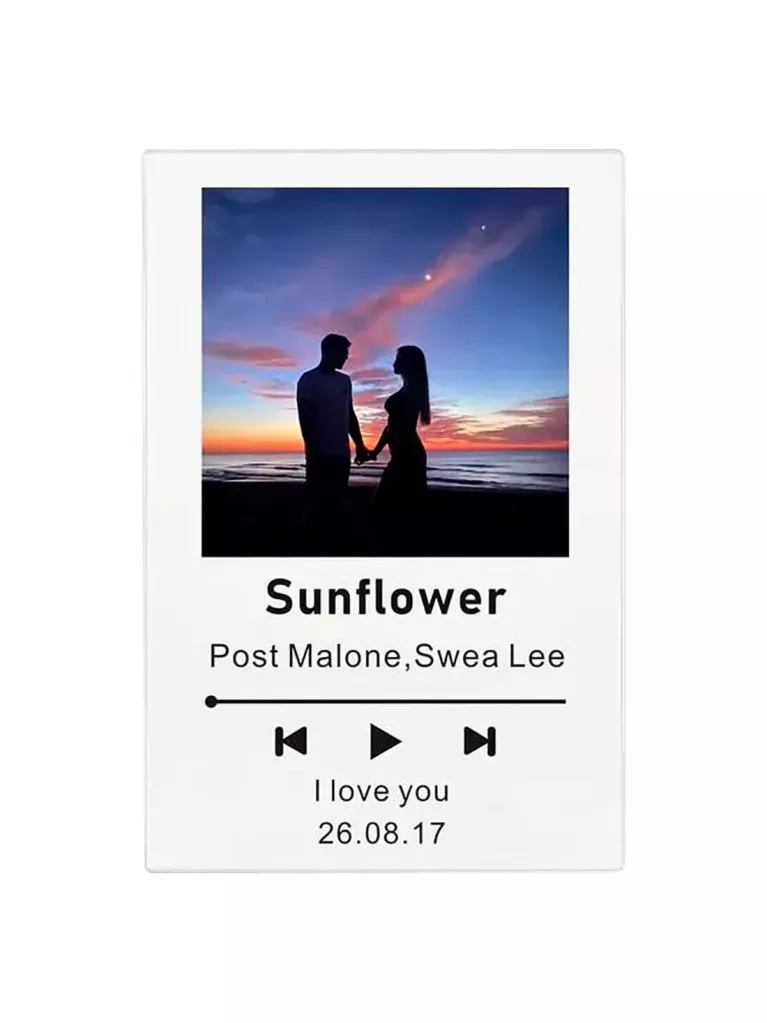 spotify plaque with photo and code