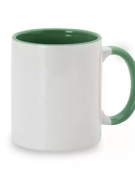 Tassen mit grünem Henkel