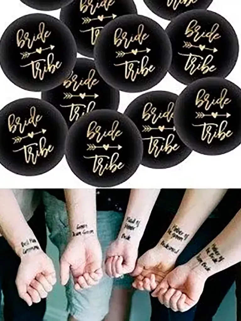 badges and temporary tattoos pack