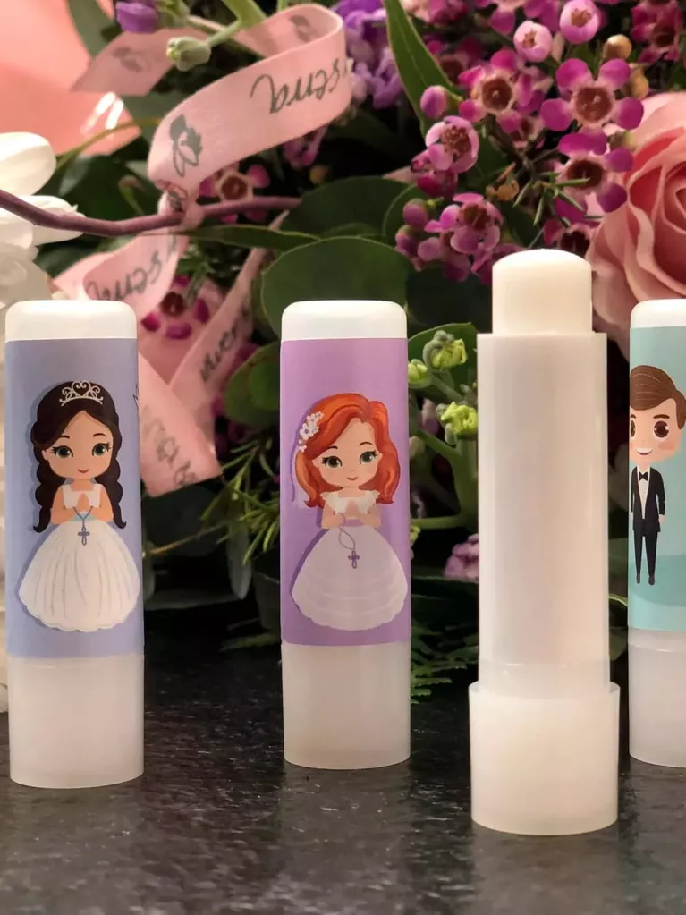 personalized communion lip balms
