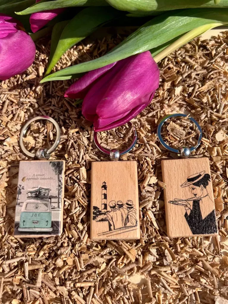 rectangular wooden keyrings