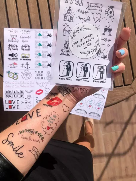 pack tatouages éphémères mariage
