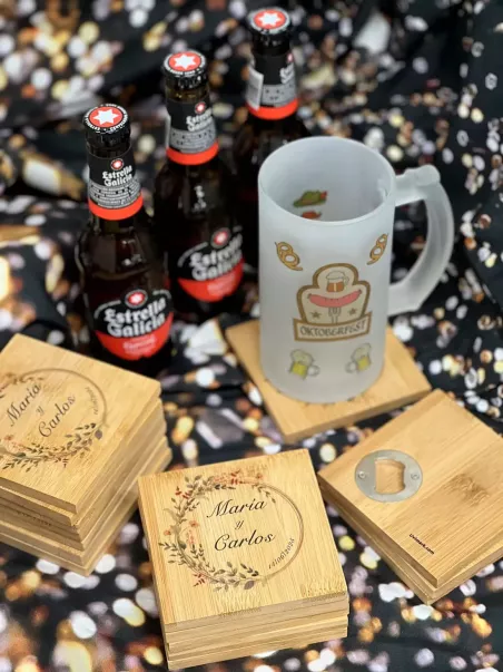 square bottle opener coaster