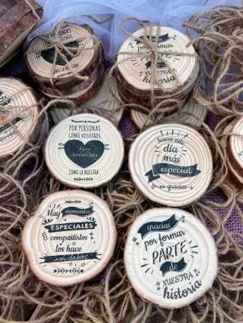 pack posavasos con mensajes - posavasos madera