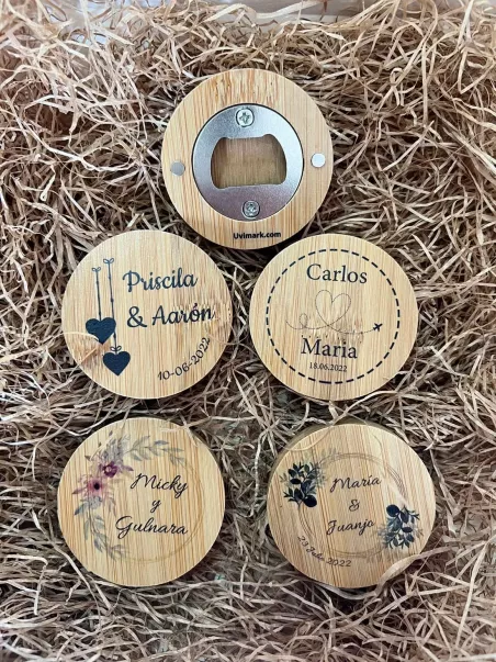 décapsuleurs en bambou pour mariage