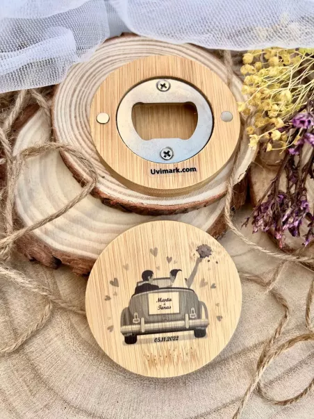bamboo magnetic bottle opener