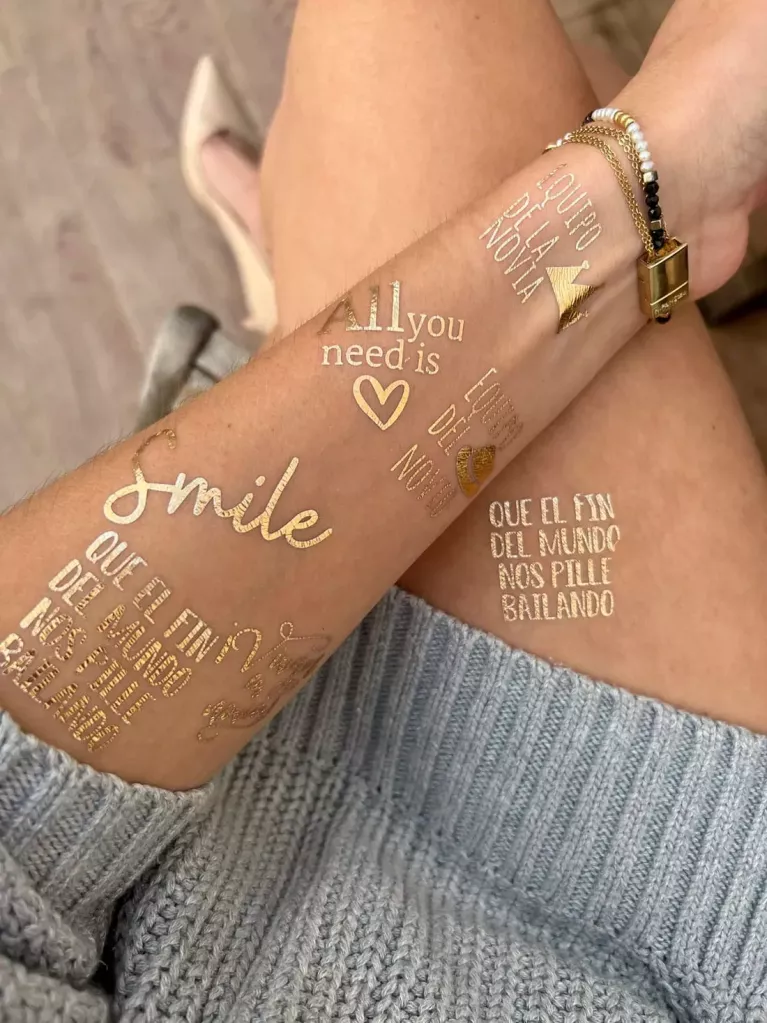 pack tatuajes dorados boda