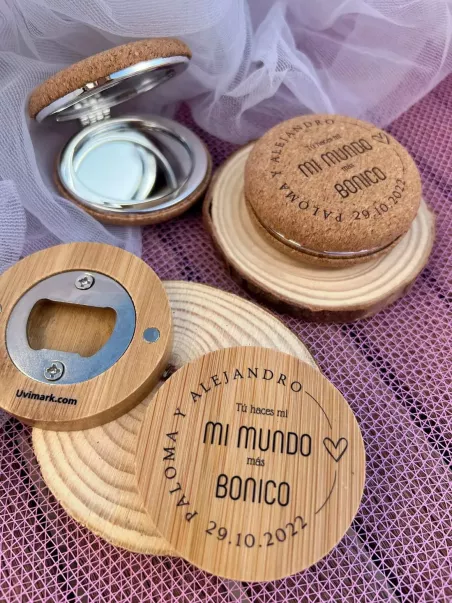set abrebotellas y espejos de bolsillo