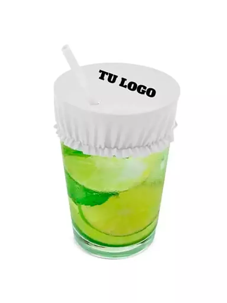 Preservativo per bicchiere in tessuto con logo