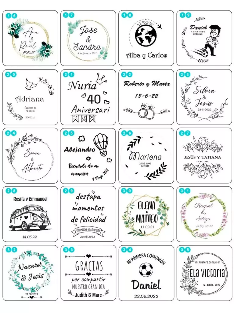 Nouveaux designs mariage, communion et baptême