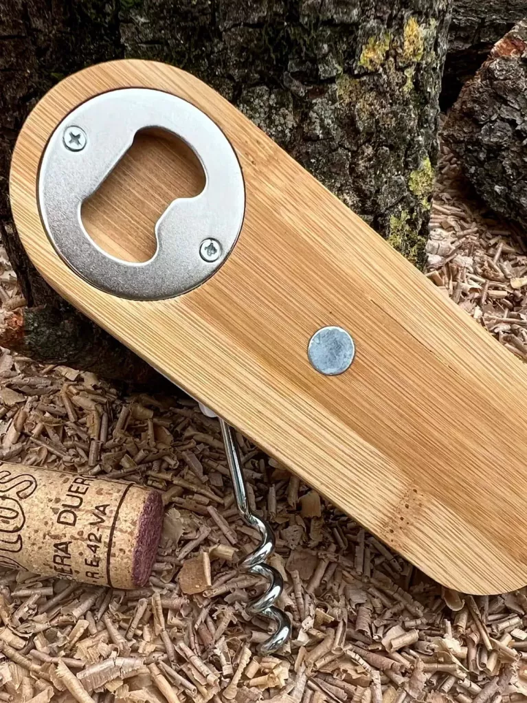 Magnetic corkscrew and bottle opener for weddings