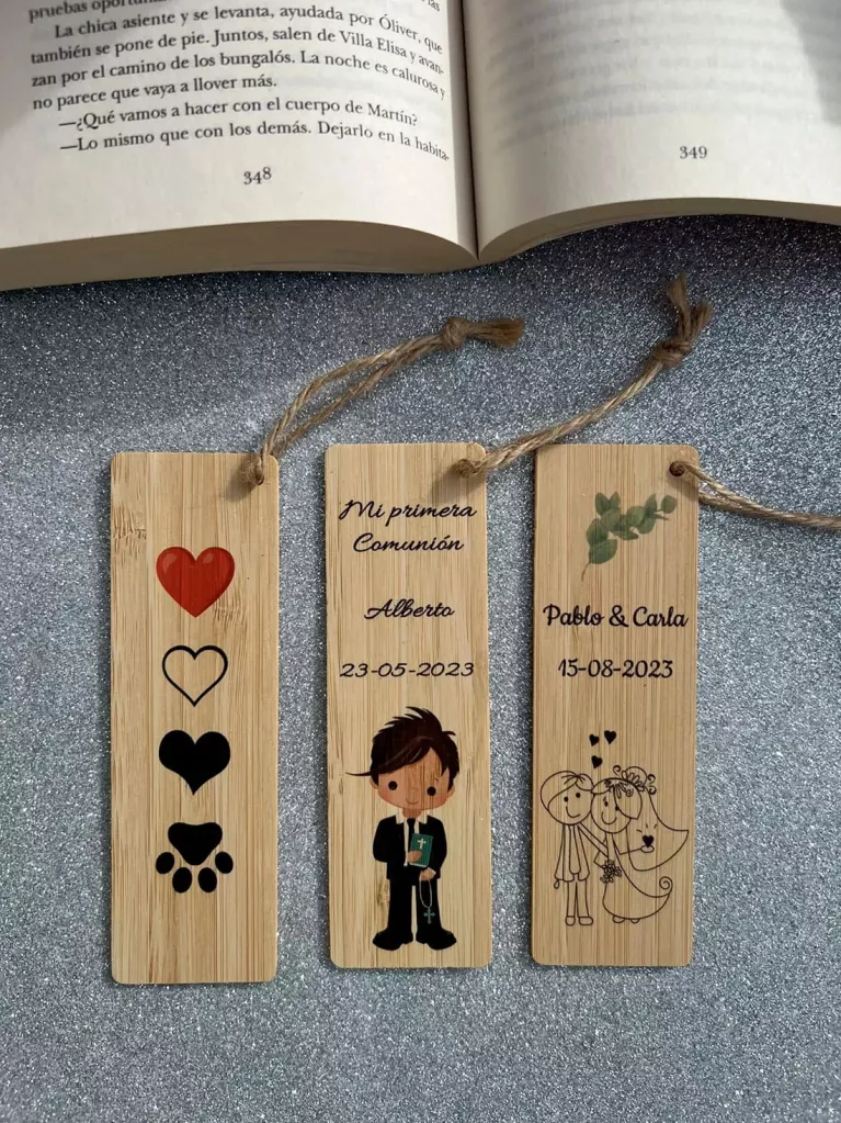 Wooden baptism bookmark