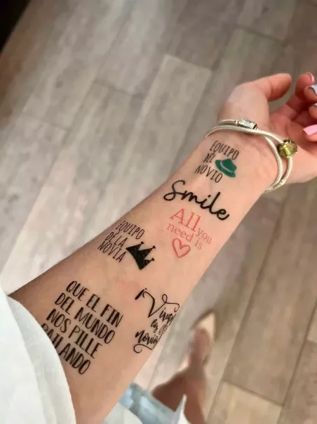 Tatuaggi temporanei fluorescenti per matrimonio