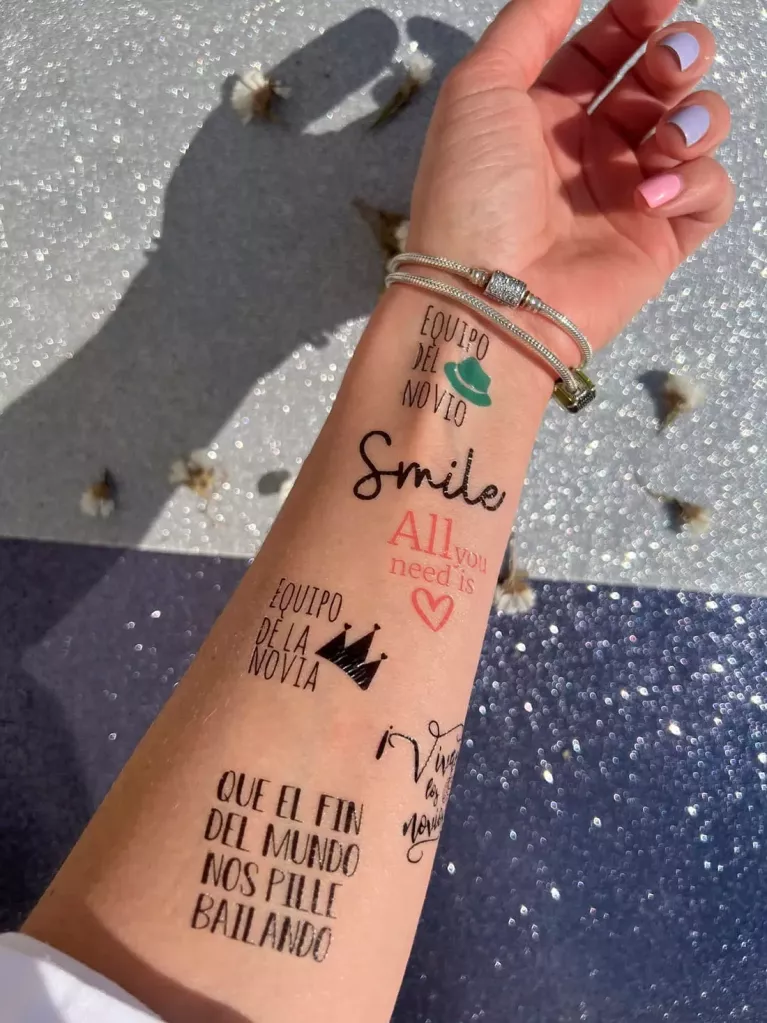 Pack tatouages de mariage fluorescents