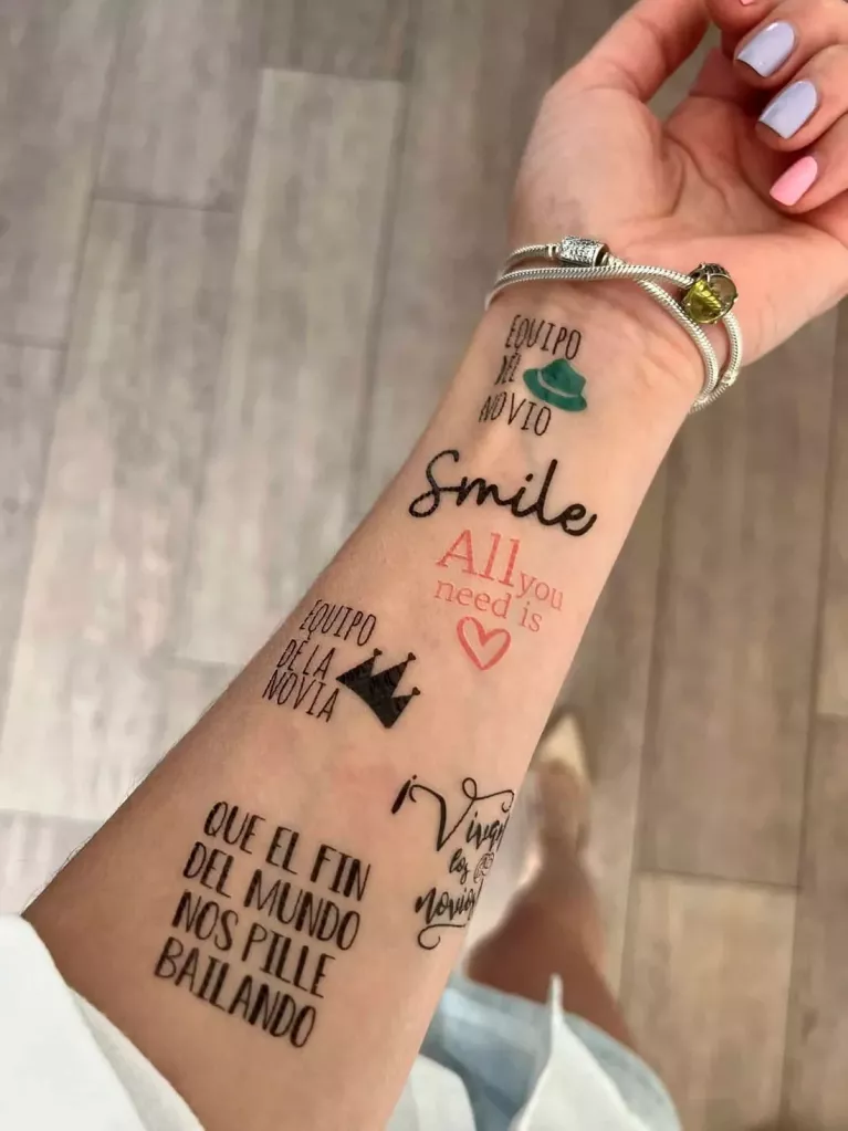 Tatouages éphémères mariage fluorescents