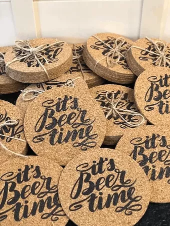 Kork-Untersetzer "Beer Time"