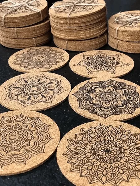 set of 6 mandala coasters