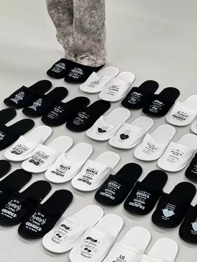 Thank you message slippers