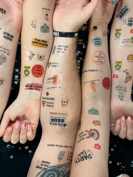 Temporary tattoos for friends