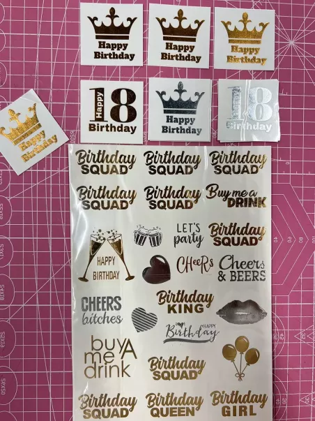 Pack de tatuagens para aniversário