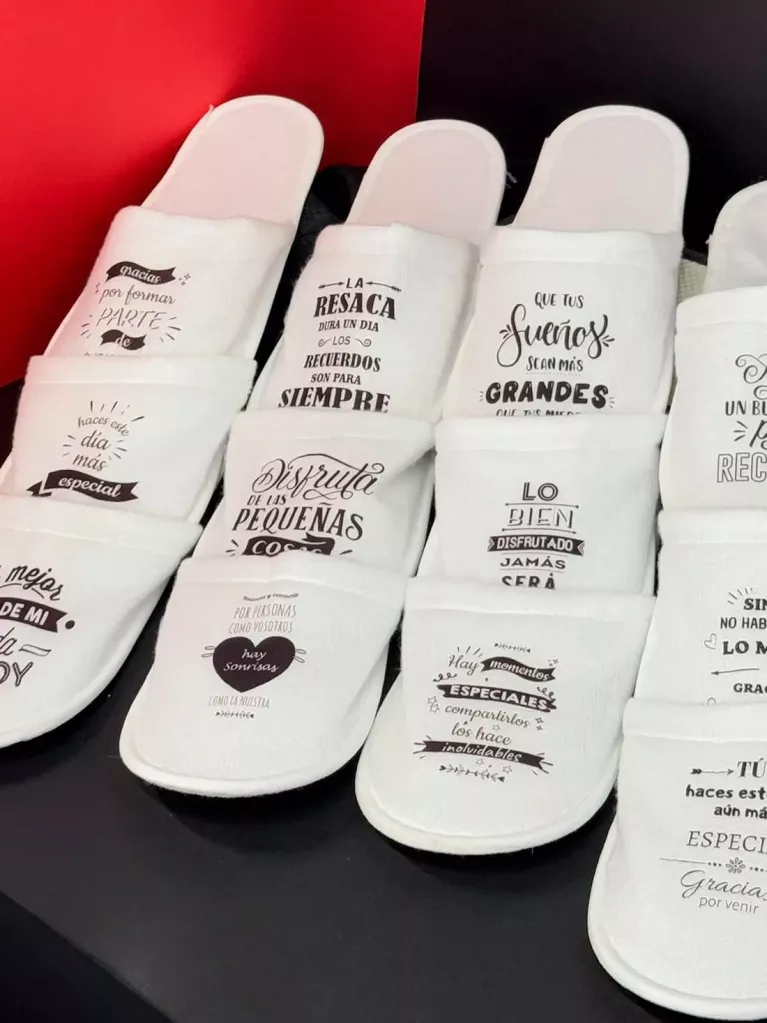 Wedding slippers with messages