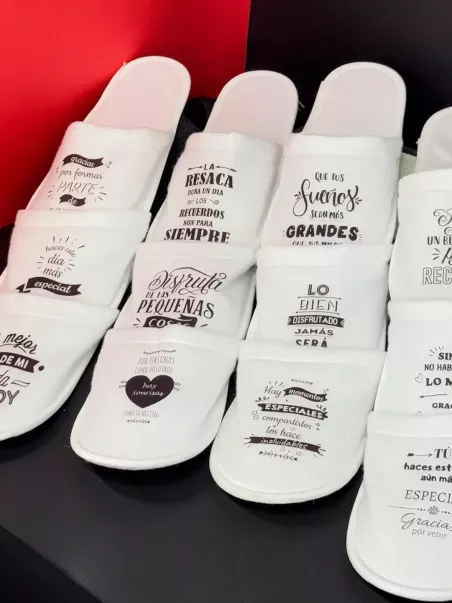 Wedding slippers with messages