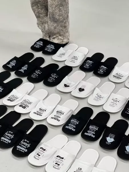 Chaussons avec message de remerciement
