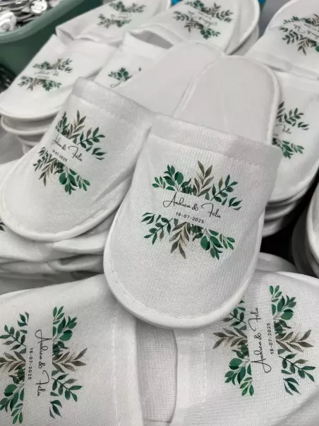 Couple's wedding slippers
