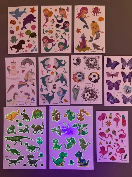 fluoreszierende Kindertattoos