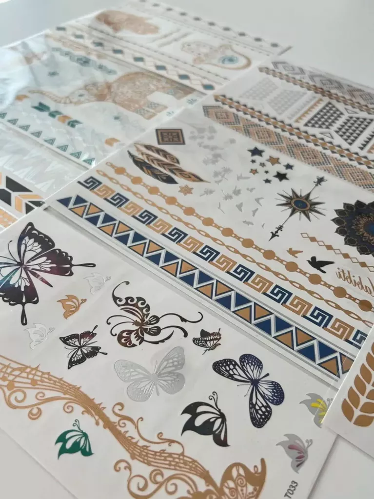 gold temporary tattoo sheets
