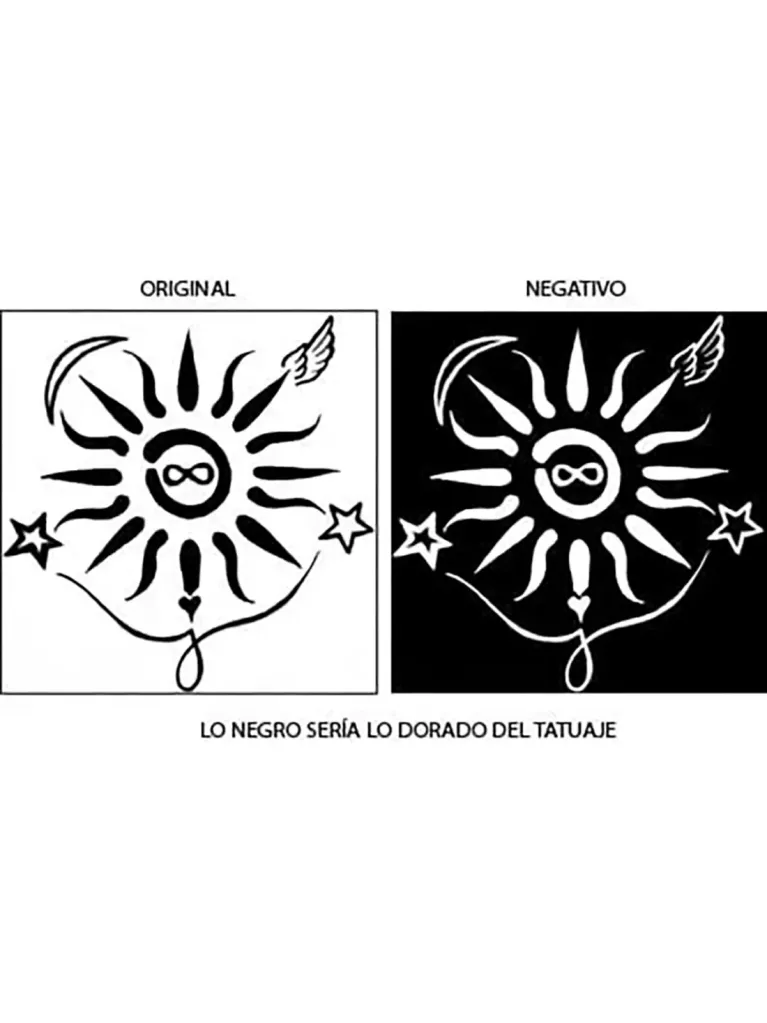 Ejemplo de tatuajes dorados personalizados