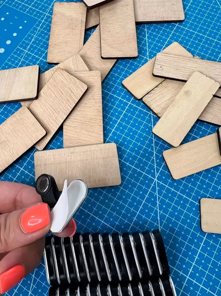 customizable wooden name badges for UV printing