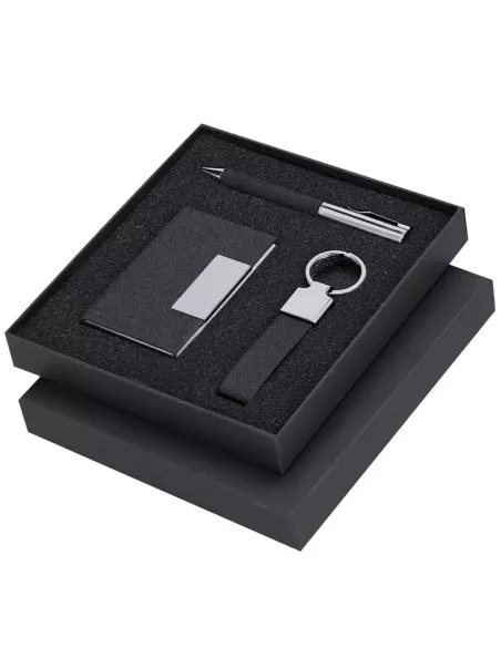 parure personnalisée élégante stylo, porte-cartes et porte-clés