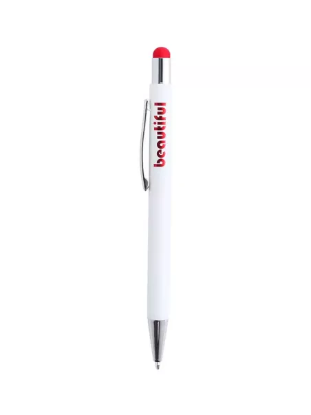 minimalistischer rot-weißer Kugelschreiber