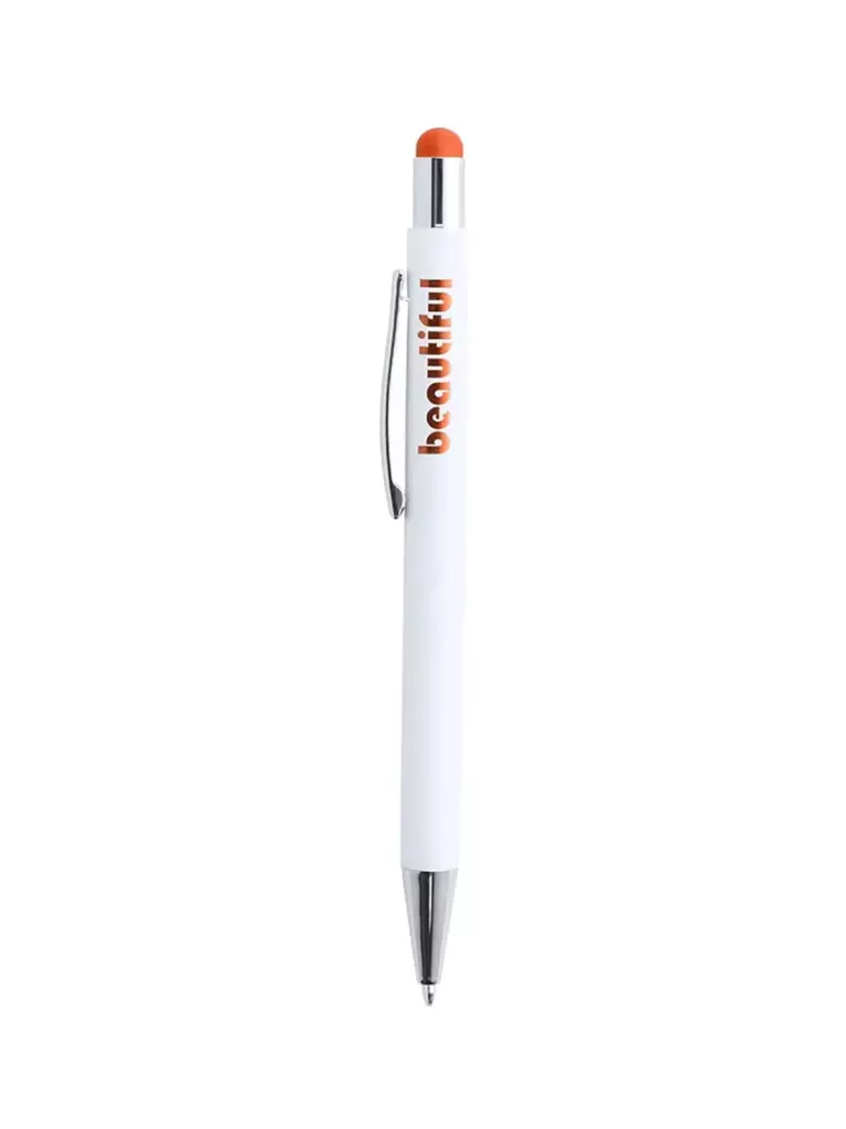 minimal orange white pen