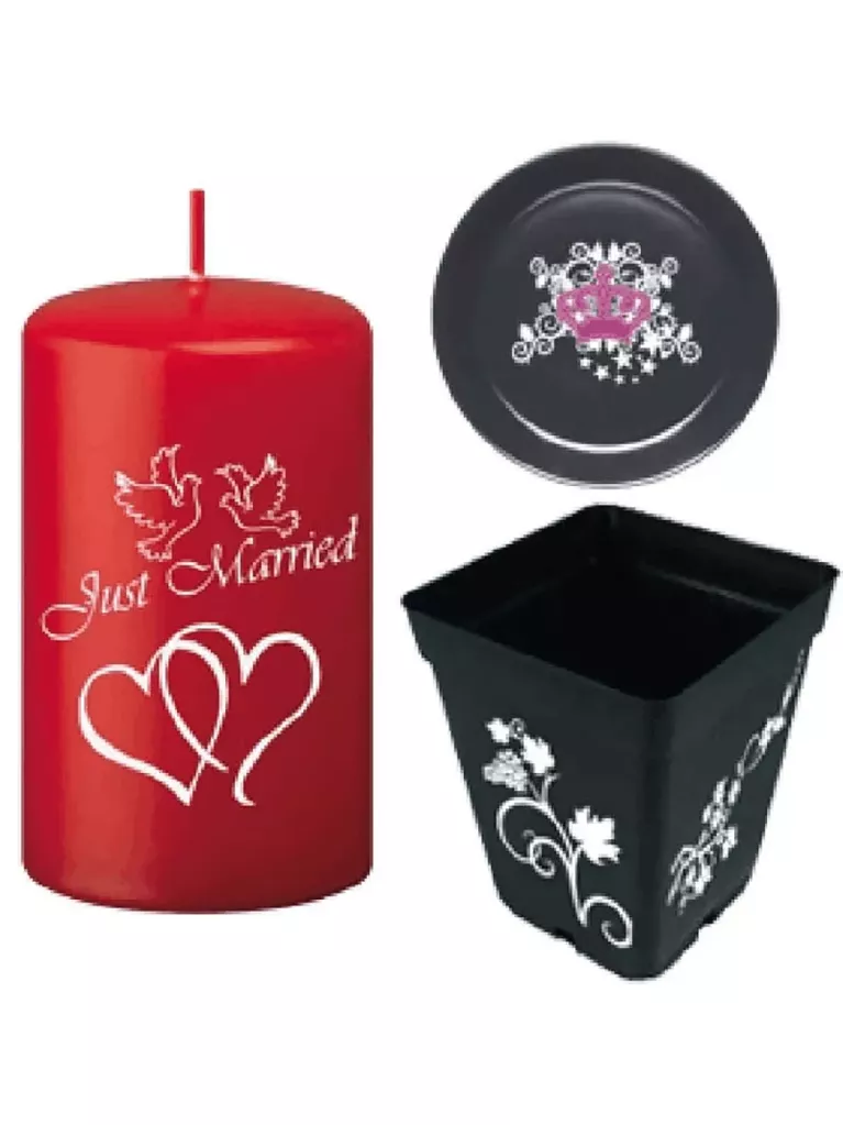 custom decals for plates and candles