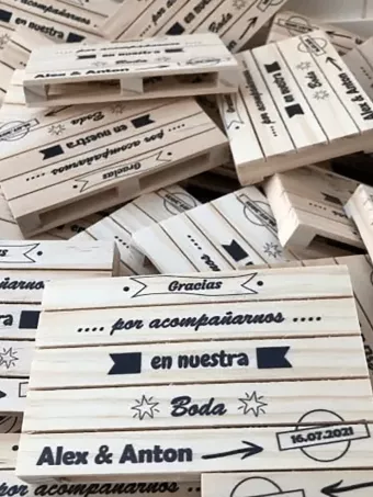 Posavasos Palet bodas eventos