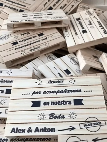 Posavasos Palet bodas eventos