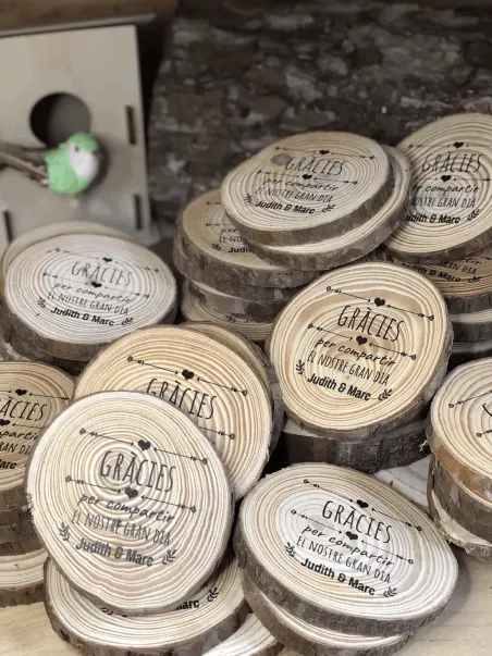 bases de copos de madeira personalizadas para casamento